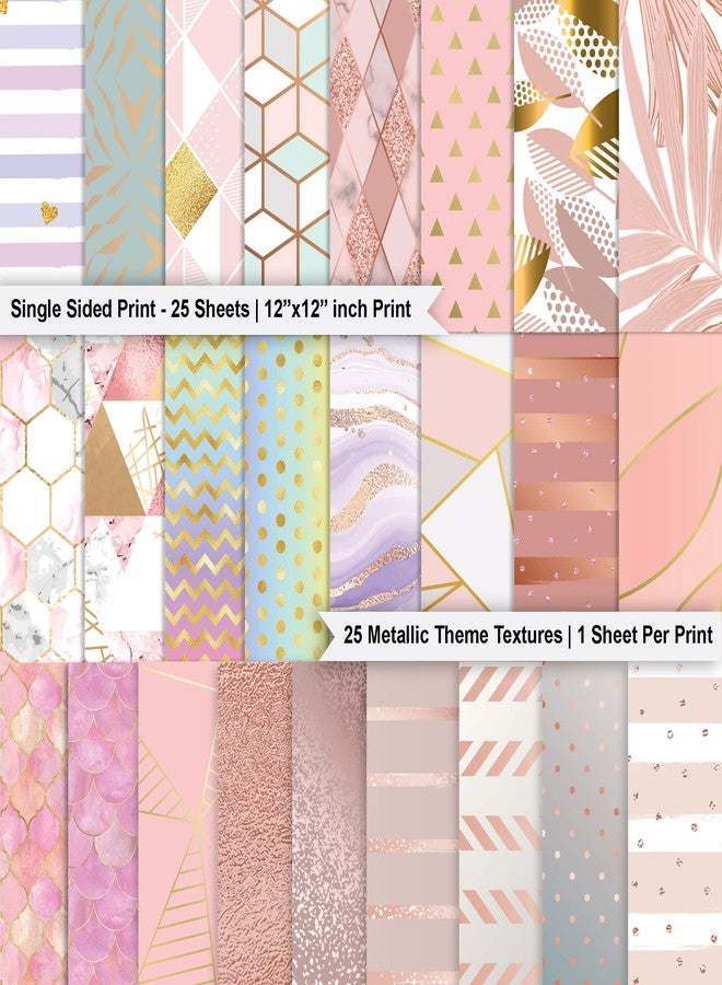 Inkdotpot مجموعة ورق قصاصات Inkdotpot، ٢٥ ورقة، ألوان باستيل معدنية، مقاس ١٢×١٢ بوصة، ورق قصاصات أحادي الجانب - ورق مقوى ملون، لوازم صنع بطاقات زينة يدوية - ورق حرفي للمذكرات - Image 2